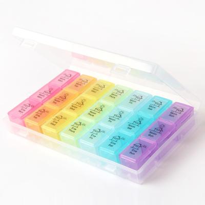 China Creative Portable Pill Organizer Pill Box Eco-Friendly Customized Eco-Friendly Storage Weekly Pill Box Maker for sale