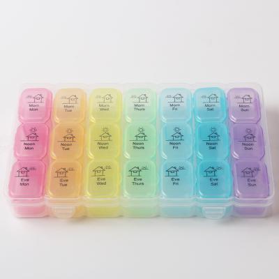 China Portable Mini Medicine Boxed Pill Box Eco-friendly Weekly Pill Box Factory Direct Sealed Organizer Pill Dispensing Box for sale