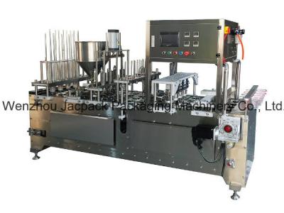 中国 Precise Rotary Cup Filling Sealing Machine Hopper Temp Range 0-85.C Heavy Duty Design 販売のため