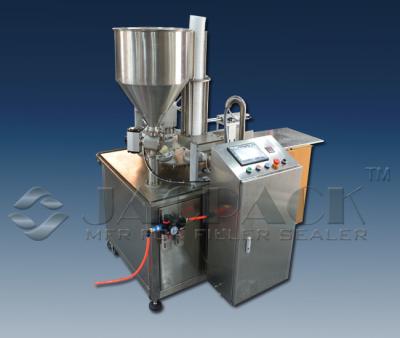 中国 ±1% Precision Rotary Cup Filling Sealing Machine For Density / Viscous Liquids 販売のため