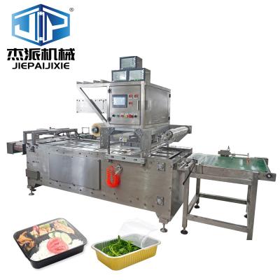 China Automatische Tray-Siegelmaschine mit Filmversiegelung für Lebensmittel und Tierfutter zu verkaufen