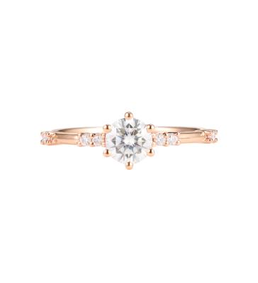 Китай Fashion 14K Rose Gold Moissanite Engagement Ring Hot Selling Unique Wedding Ring CLASSIC Round Cut Band продается