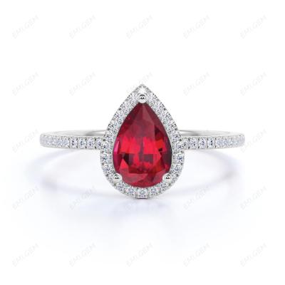 Китай Hot Selling Gold CLASSIC Ruby Rings For Women Pear Shaped Jewelry 9K Gold Ring продается