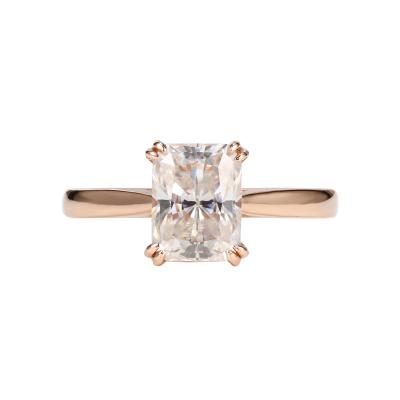 Китай CLASSIC Engagement Ring Diamond 2 CT 14K Rose Gold Solitaire Moissanite Wedding Rings продается