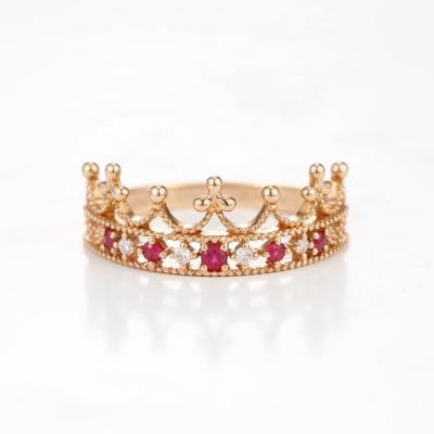 Китай Women's CLASSIC Ruby Engagement Ring Fashion Jewelry 14K Rose Gold Crown Rings For nature продается