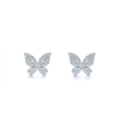 China Hot Sale Fashion 14K Gold Butterfly Earrings Woman Ladies Romantic Earrings Designs For Party Girls for sale