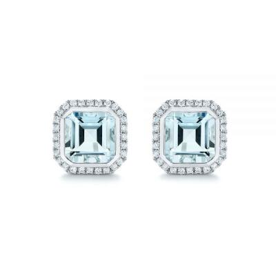 Китай Hot Sale Romantic 14K Gold Earrings With Aquamarine For Girls Jewelry Wholesaler продается