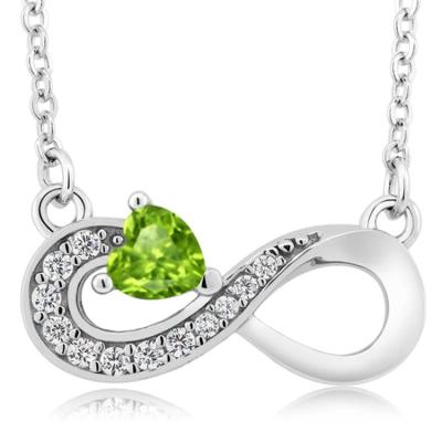 Китай Romantic Factory Custom Design Fashion Women Jewelry Gift 14K Gold Classic Olivine Heart Shaped Pendant Necklaces продается