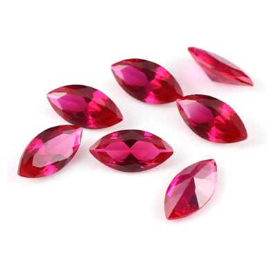 China Red Corundum Ruby Stone Marquise Cut Synthetic Marquise Shape Lab Ruby Gemstone for sale