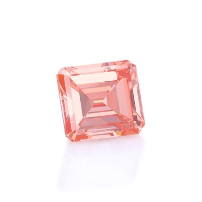 China Green Cut Lab Created Pink Loose Diamonds HPHT Diamonds Emerald Cut CVD Pink Diamonds for sale