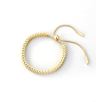 Китай CLASSIC Fashion Gold Plated Simple Copper Braided Bracelet Women Chain Link Bracelets Jewelry продается