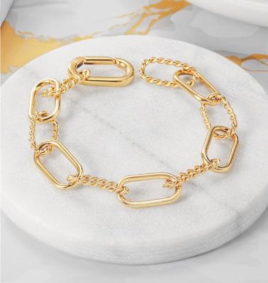 Китай CLASSIC Luxury Gold Plated Baguette Bracelets Women Fashion 925 Sterling Silver Bangle Bracelets продается