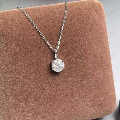 Китай CLASSIC 925 Sterling Silver Jewelry Wholesale Gemstone Moissanite Stone Custom Charm Diamond Necklace Pendant продается