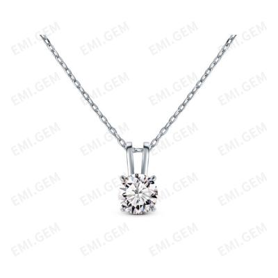 China CLASSIC Pendant Necklace For Women 925 Sterling Silver Necklace 0.5 Carat Moissanite Gemstone Factory Customized Diamond Pendant for sale