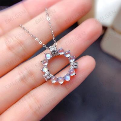 China CLASSIC 925 Sterling Silver Necklace Moonstone Necklace Women Accessories Jewelry Necklace Pendant for sale