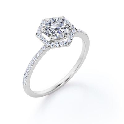 Chine CLASSIC 925 Engagement Silver Bridal Rings Customizable Classic Moissanite Ring à vendre