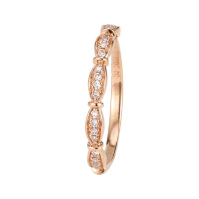 Китай Customized CLASSIC Vintage Promise Gift Women 14K Rose Gold Moissanite Wedding Ring Stacking Matching Rings продается