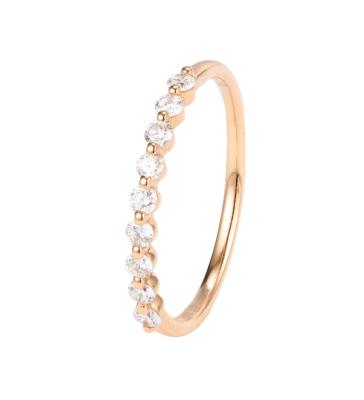 Китай Ring Exquisite Unique Simple Stacking CLASSIC 14k Rose Gold Moissanite Wedding Band продается