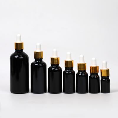 China 10Ml 15Ml 30Ml 50Ml 10Ml 30Ml Cosmetic Custom Black Essentials Glass Oils Dropper Bottle , Essential Oil Bottle Black for sale