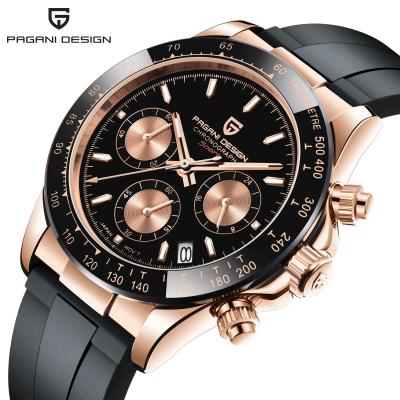 China Luxury 1664 Stainless Steel Japan Movement Chronograph Wrist Quartz Men OEM Date Reloj Pagani Design Automatic Watch With Rubber Strap for sale