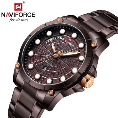 China New 2019 Naviforce 9152 automatic hot sale date automatic hot sale 3ATM water resistant 3ATM man quartz wristwatches stainless steel band Japan movement for sale