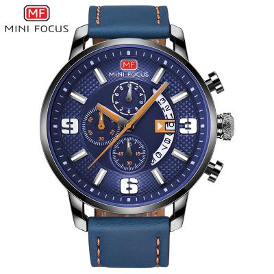 China 2020 Mini Chronograph Hearth 0025 Quartz Sports Watch Blue Black High Quality Leather Analog Quartz Watches For Men for sale