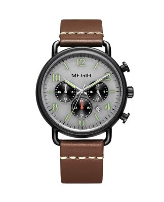 China 2020 Luxury Custom Megir 2158 Automatic Date Quartz Chronograph Watches Wholesale Waterproof Mens Para Hombres Wrist Relojes Mens Wristwatches for sale