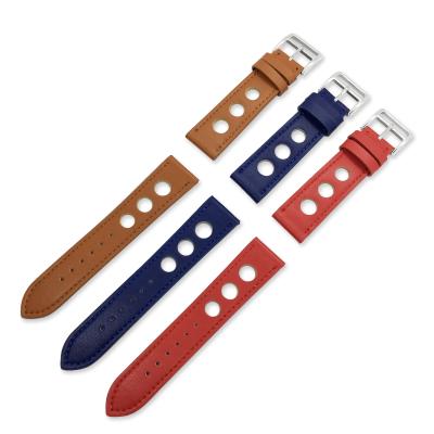 China OEM custom 21mm changeable brand leather genuinine leather watch strap for sale