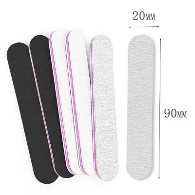 China Eco-friendly Logo Custom Mini Nail Files Sandpaper +eva+ps Tip Straight Nail Care Personalized 100/180 Black/White Zebra Nail File for sale