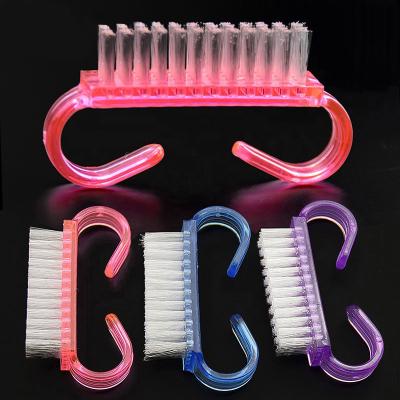 China Eco-friendly Nail Art Care Cleaning Tools Plastic Nail Sun Manicure Pedicure Handle Small Nail Dust Brush for sale