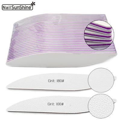 China Eco-friendly Customize Logo Nail File Emery Board 2 Sanding Side Abrasive Emery Files Nail White Sand File Disposable for sale