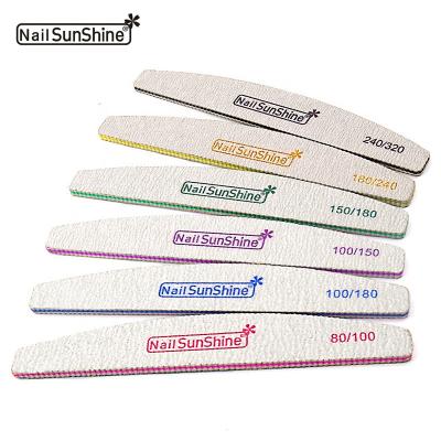 China Japanese Nail Care Quality Waterproof Manicure Nails Gray Sanding Sanding Board Sanding Half Moon Nail Files Abrasive Zebra Nail Folder Disposable for sale