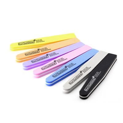 China Nail Care Pink Protect Purple 100/180/240 Grit Buffing Foam Nail Filer Buff Gray Sanding Nail File Manicure Tool Sponge Nail Files Protect for sale