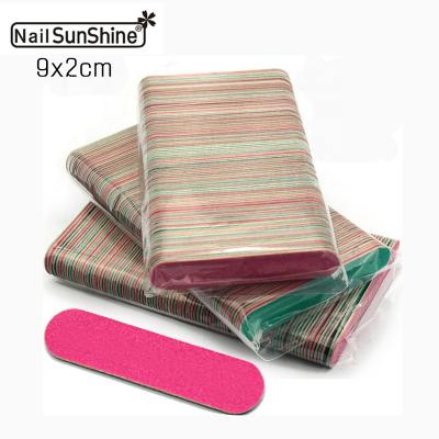 China 9x2cm Short Thin Colorful Nail Backboard 150/150 Grit Board Emery Wood Hot Promotional Custom Logo Gifts Eco-Friendly Sales for sale