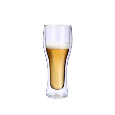 China New Design Double Wall Viable Unique Whiskey Cup Double Glass Wine Cup for sale