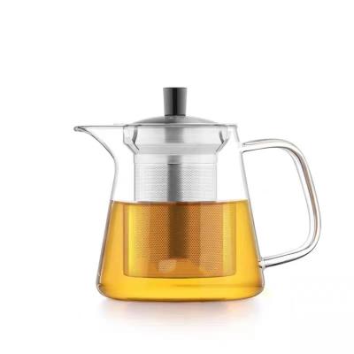 China Viable Hot Sale Teapot Borosilicate Glass with 304 Stainless Steel Infuser Blooming Tea Tea Set Maker and Set for sale