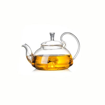 China Borosilicate Glass Teapot 650ml Viable Classic High Quality Flower Teapot for sale