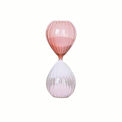 China High Borosilicate Minimalist Customized Hand Color Sand Timer Blown Pink Hourglass For Home for sale