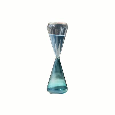 China Wholesale Minimalist Style Blue Sand Design High Borosilicate Color Hourglass Sand Glass Timer for sale