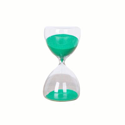 China Wholesale Minimalist Style Green Sand Design High Borosilicate Hourglass Sand Glass Timer for sale