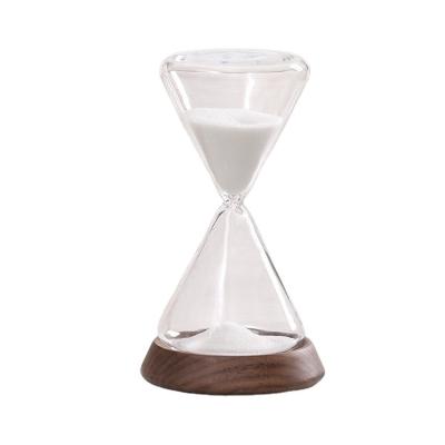 China Minimalist Dual Color Sand Borosilicate Glass Hourglass Customized Hand Blown Hourglass for sale