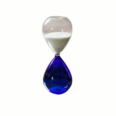 China Minimalist Dual Color Sand Borosilicate Glass Hourglass Customized Hand Blown Hourglass for sale