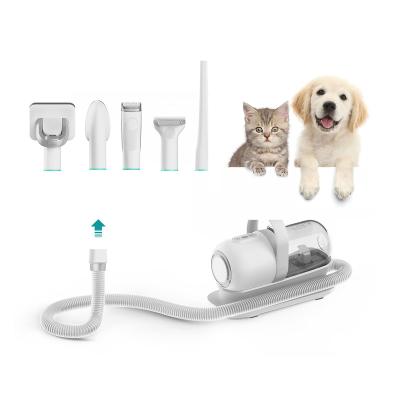 China Viable Pet Grooming Professional Grooming Kit Vacuum Suction Pet Hair Clippers with 5 Grooming Tools for Cat Dog for sale