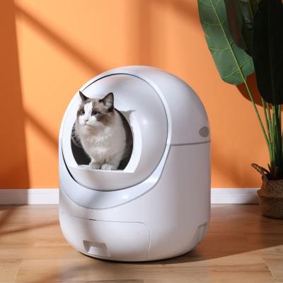 China Factory Direct Stocked High Quality Full Automatic Cat Litter Box Egg Shape Closed Cat Toilet for sale