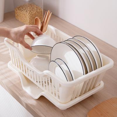 China Sustainable Plastic Dishes and Dish and Bowl Storage Rack Basket Dishes Drying Rack Kitchen Organizer Storage Rack for sale