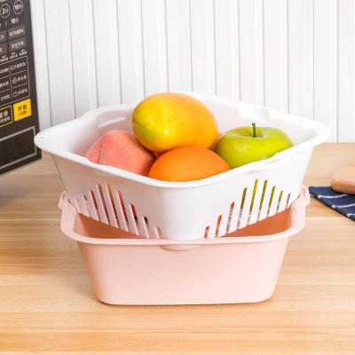 China Sustainable High Quality Fruit Wash Drain Basket Storage Vegetable Rack With Custom for sale