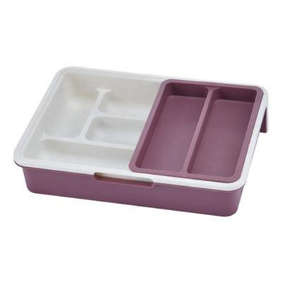 China 2021 High Quality Kitchen Modern Plastic Drawer Tray Adjustable Cutlery Storage / Cosmetic Divider Cutlery Tray for sale