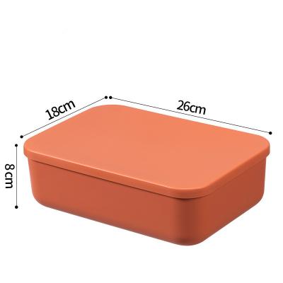 China 2021 Modern Household Contrasting Color Storage Clothes Plastic Sundries Toys Large Storage Box With Lid for sale