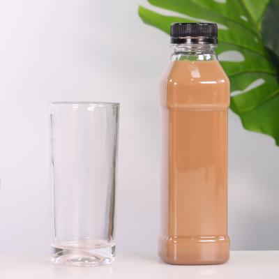 China food & Packaging Bottle 300 Beverage Food Grade Soft Drinking Bottle 400 500ml Round Shape Bottle PET Juice With Screw Cap for sale