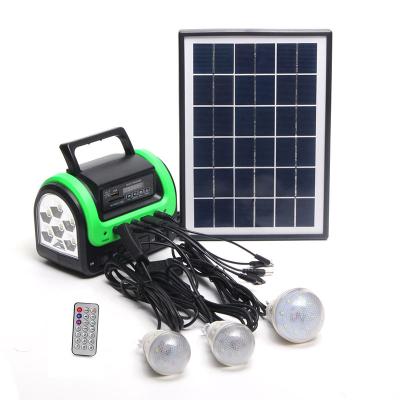 China 2023 New Mini Off Grid Solar Energy Cheap Home System Outdoor Lamp Charger Portable Solar System With Speaker for sale